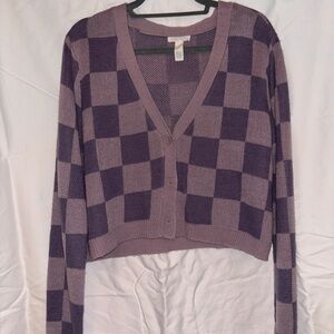Tilly's Purple Plaid Women's Cardigan